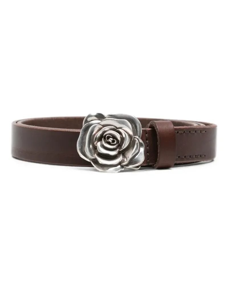 Our Legacy rose-buckle leather belt - Braun Braun