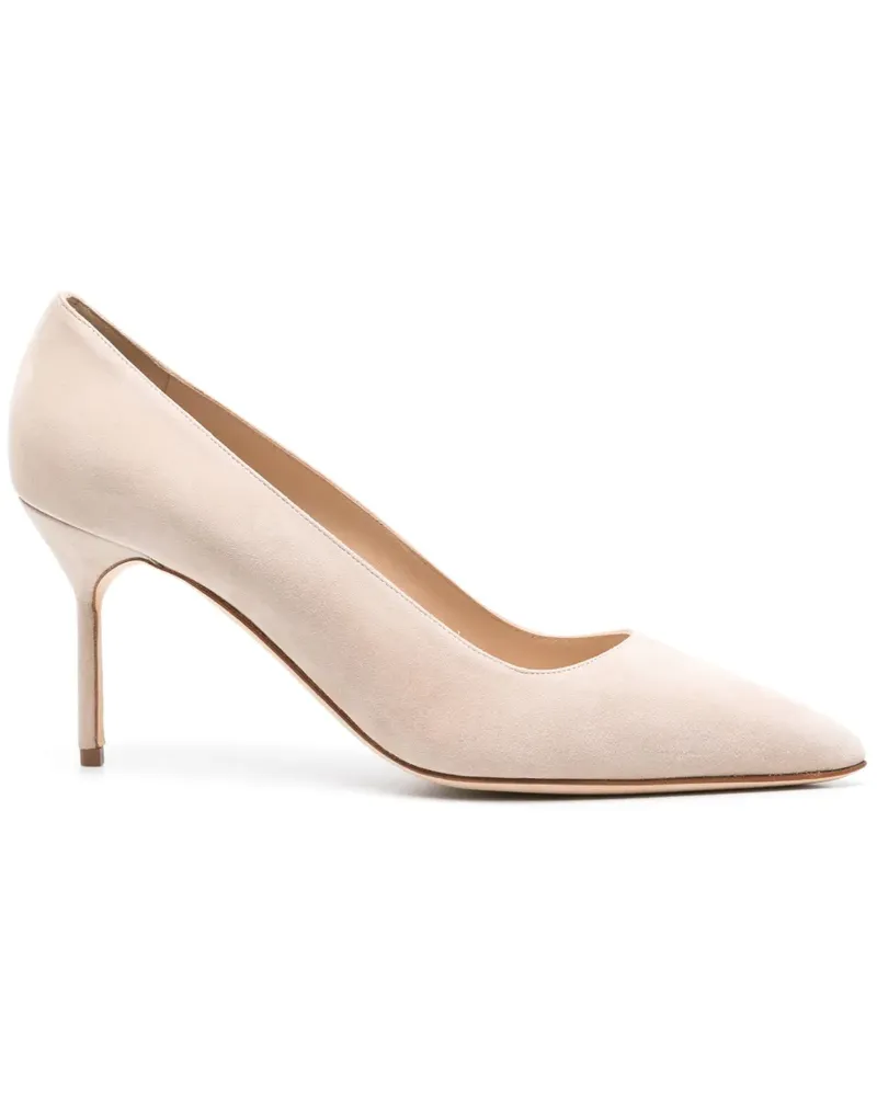 Manolo Blahnik BB' Pumps aus Wildleder, 70mm - Nude Nude