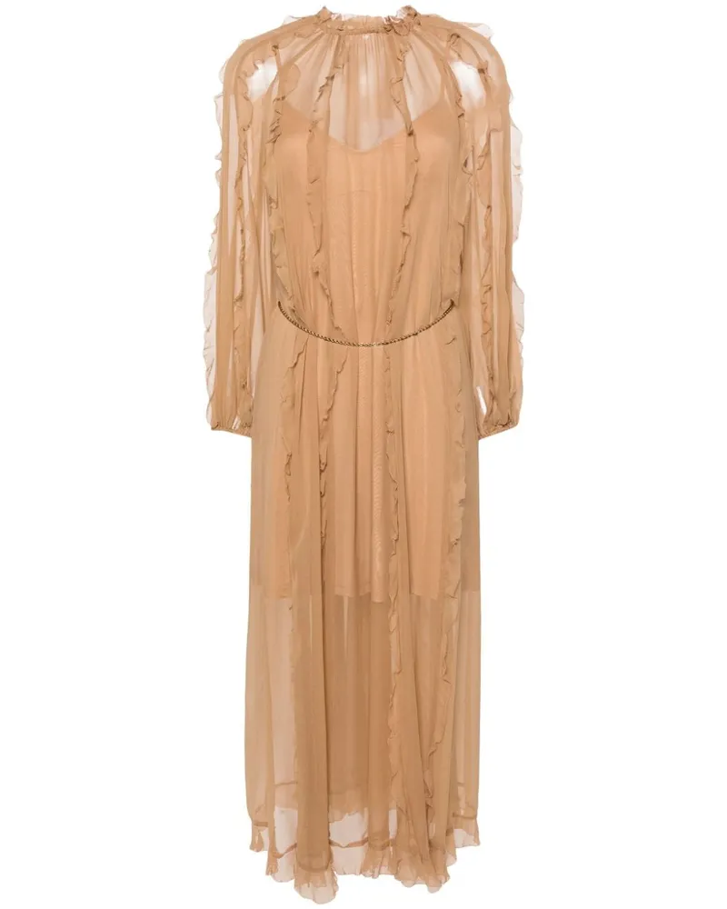 Zimmermann Tranquility Billow Midikleid - Braun Braun