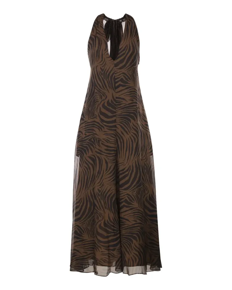 Max Mara Alice halterneck printed maxi dress - Braun Braun