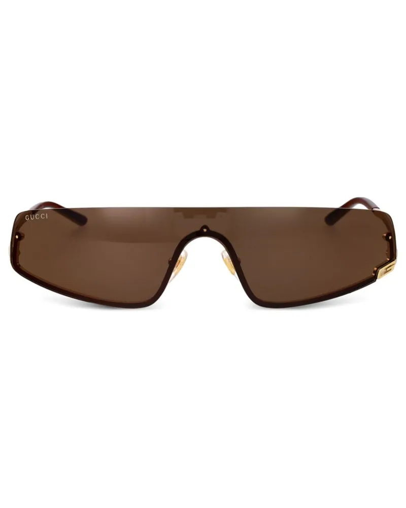 Gucci Sonnenbrille mit Shield-Gestell - Braun Braun