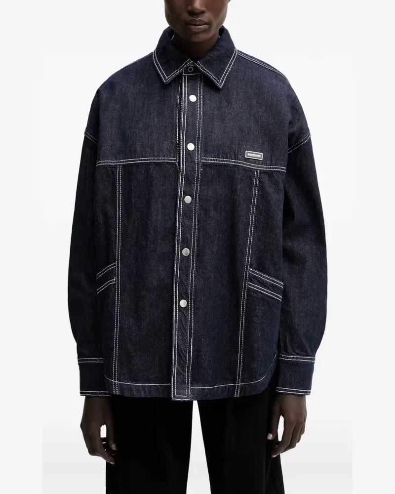 WRSTBHVR Leandra contrast-stitch overshirt - Blau Blau