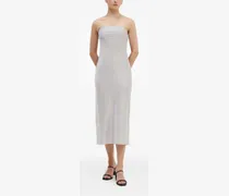 Schulterfreies Midikleid - Silber