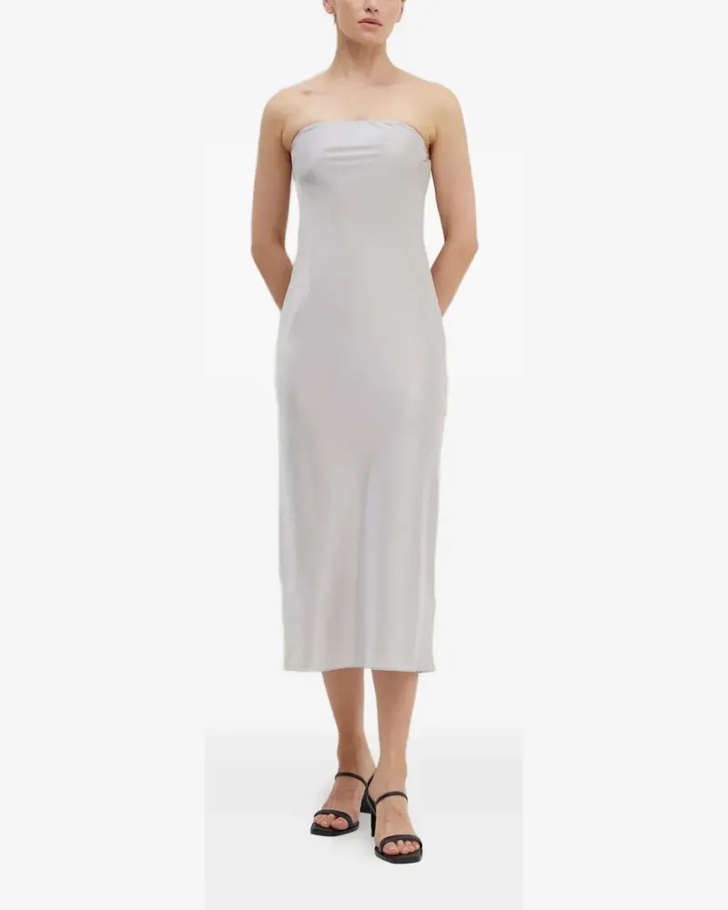 Samsøe & Samsøe Schulterfreies Midikleid - Silber Silber