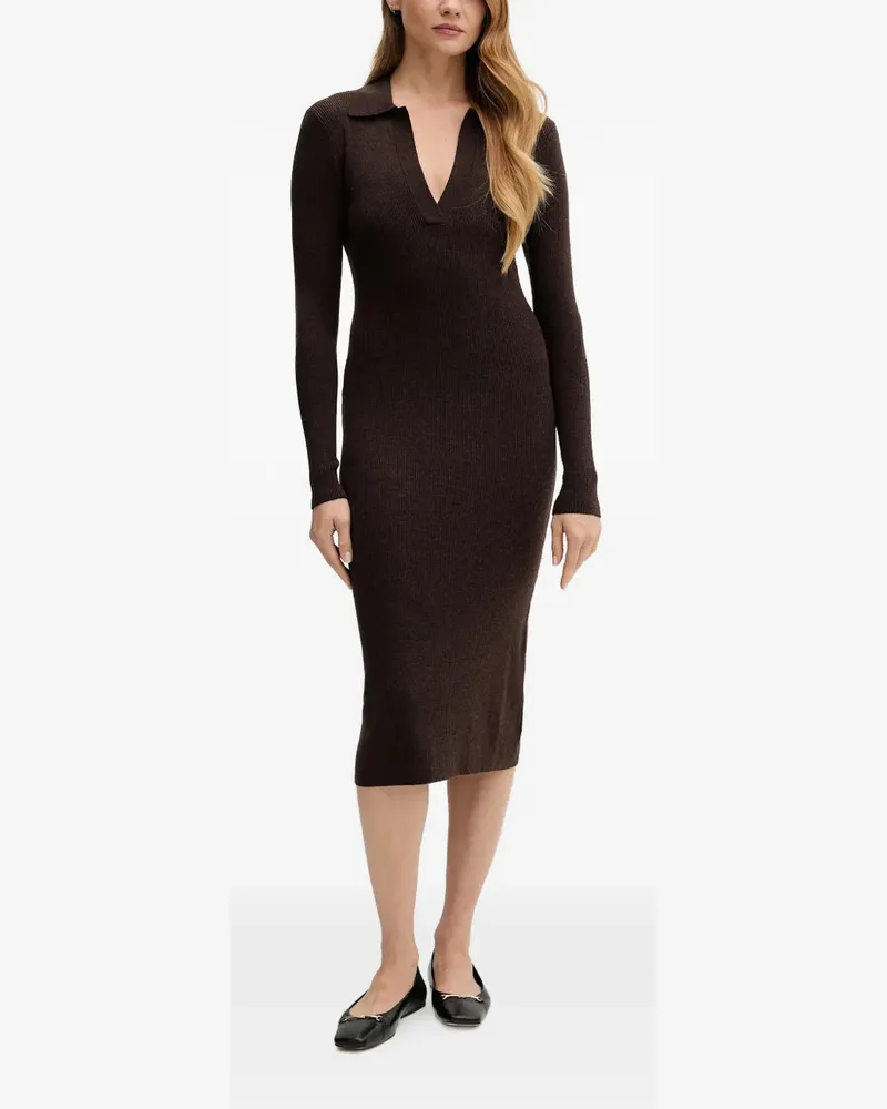 MC2 Saint Barth V-neck ribbed midi dress - Braun Braun