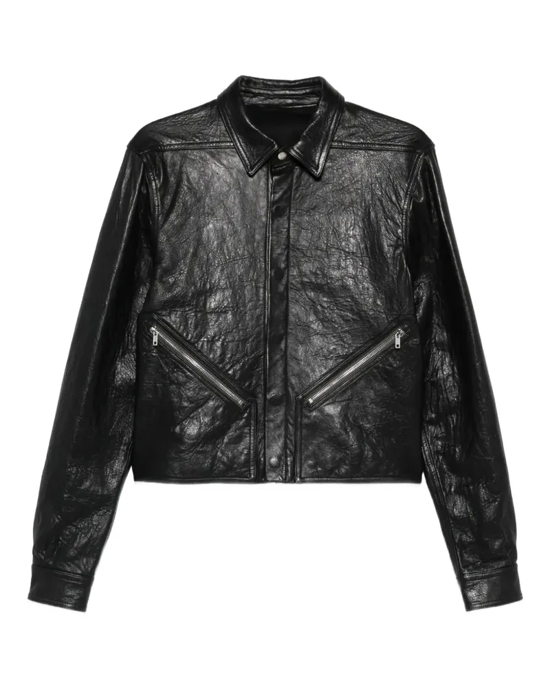 Rick Owens zip leather jacket - Schwarz Schwarz