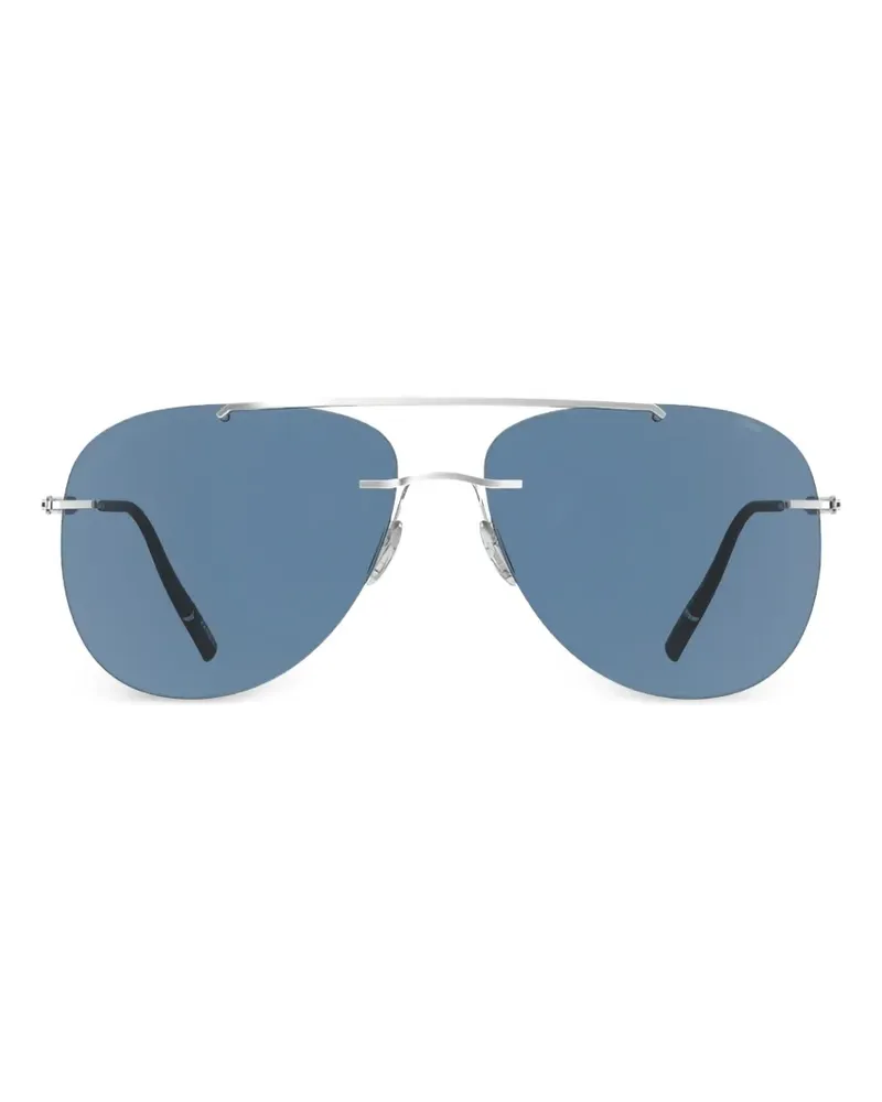 Silhouette rimless pilot-frame sunglasses - Silber Silber
