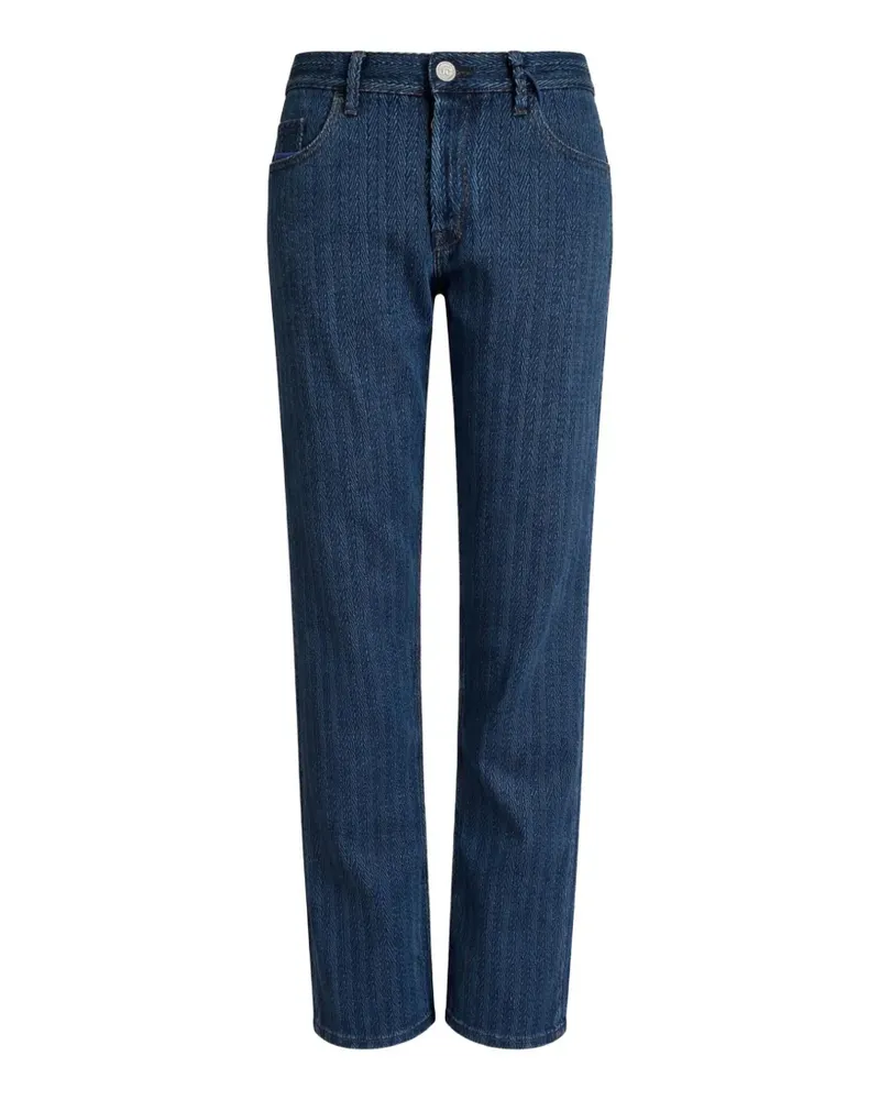 Jacob Cohën herringbone pattern jeans - Blau Blau