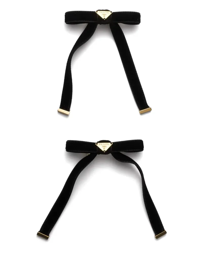 Prada Haarspange mit Logo - Schwarz Schwarz
