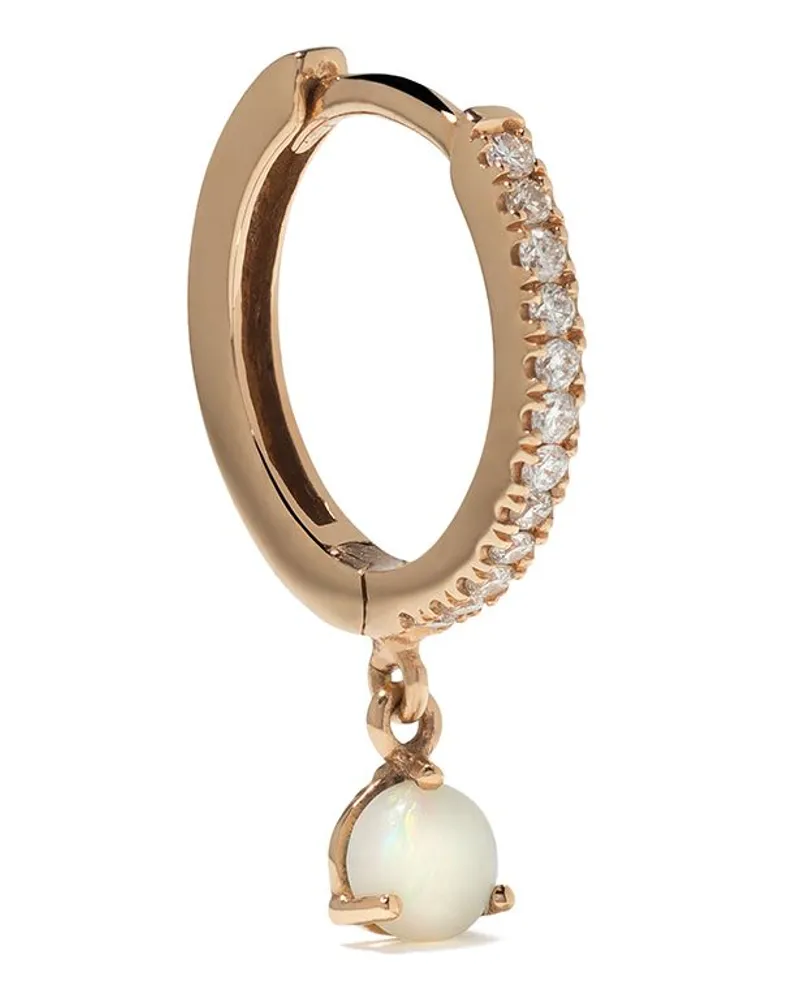 WHITE BIRD 18kt 'Ada' Rotgoldohrring mit Diamant - Rosa Rosa