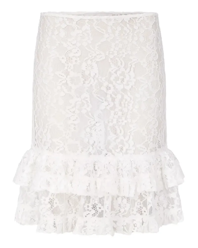 Ludovic de Saint Sernin Ernestine lace ruffled mini skirt - Weiß Weiß