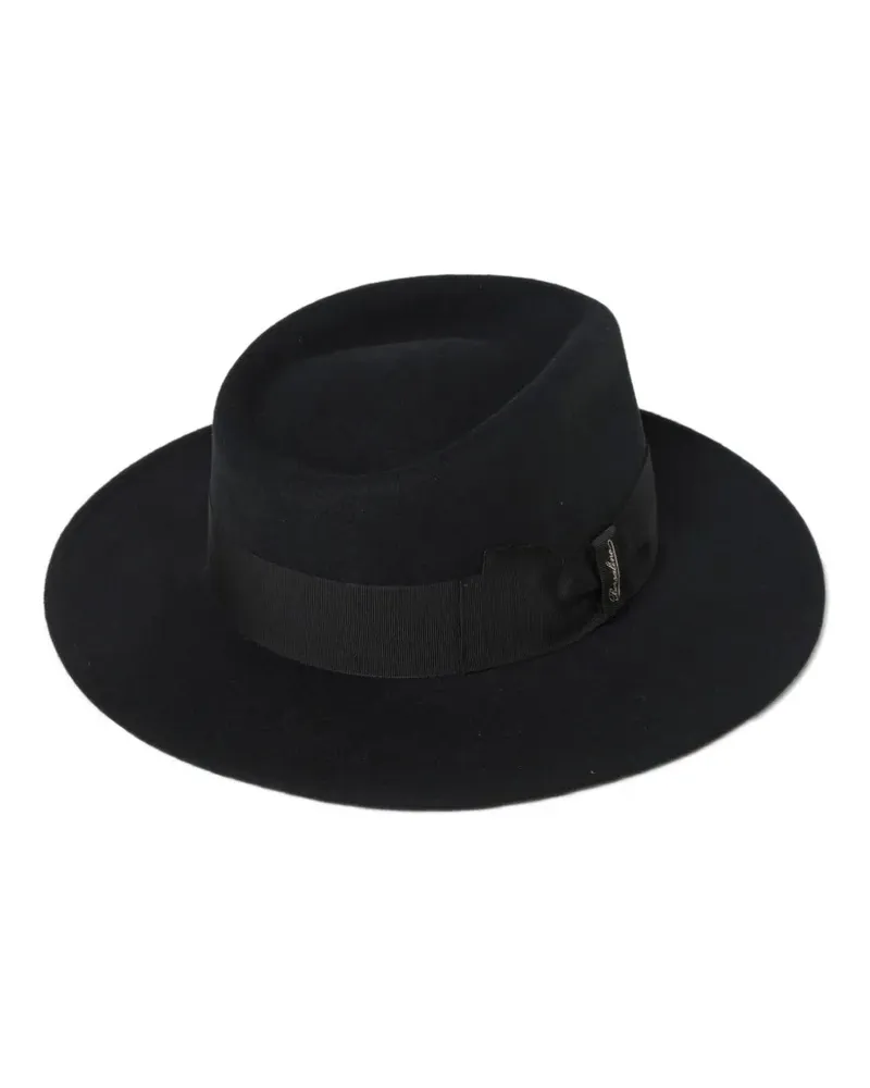 Borsalino grosgrain-trim fedora hat - Schwarz Schwarz