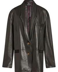 Etro Lederjacke mit Wildlederborten Schwarz