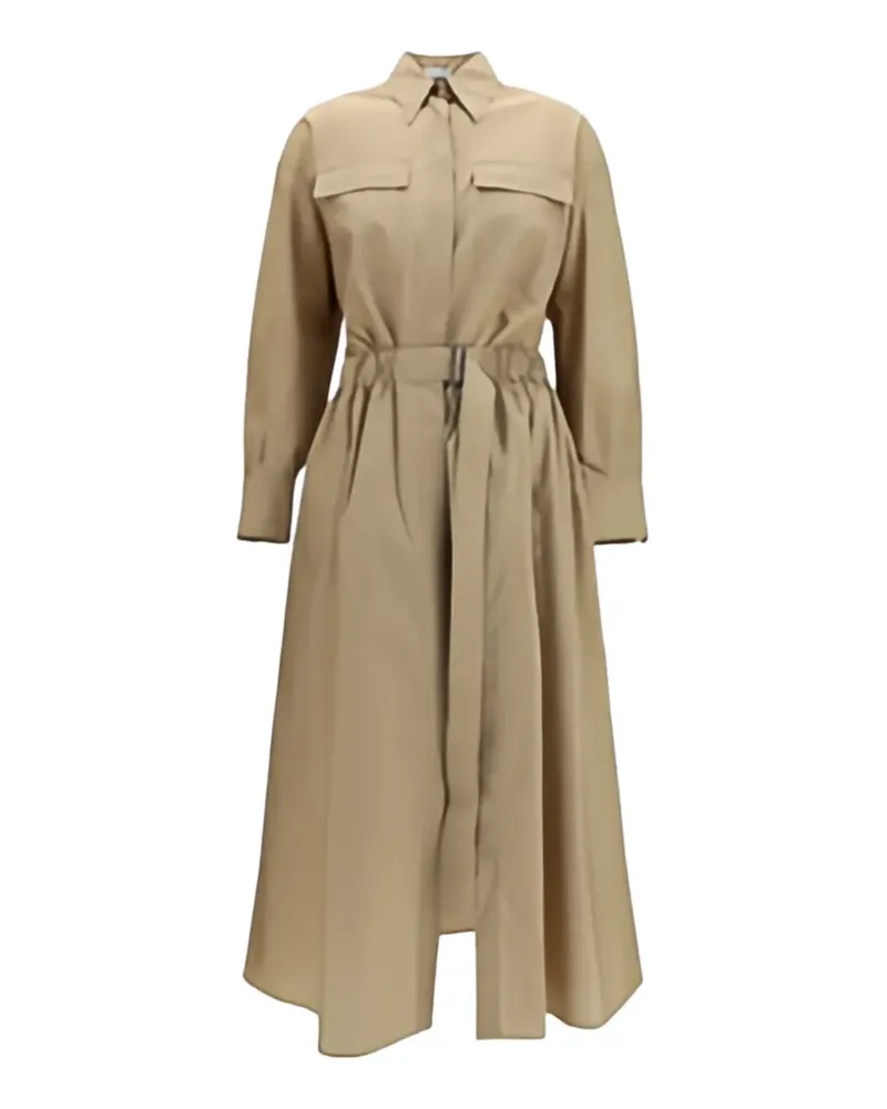 Brunello Cucinelli belted chest-pockets midi dress - Grün Grün