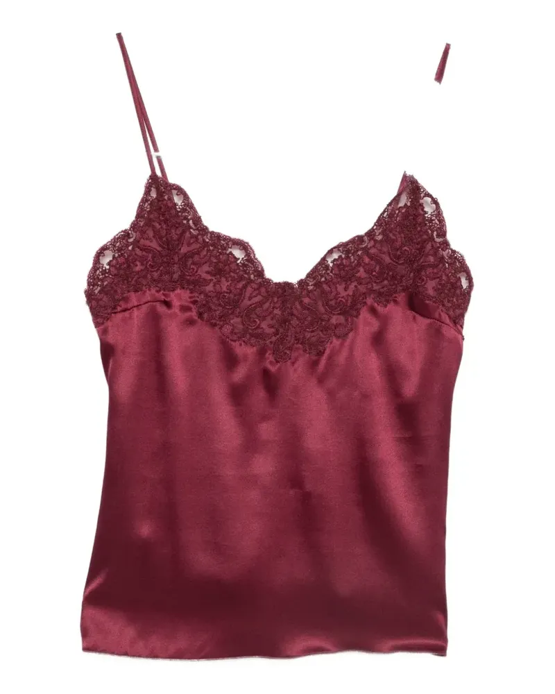 Ermanno Scervino Camisole-Top mit Spitzenbesatz - Rot Rot