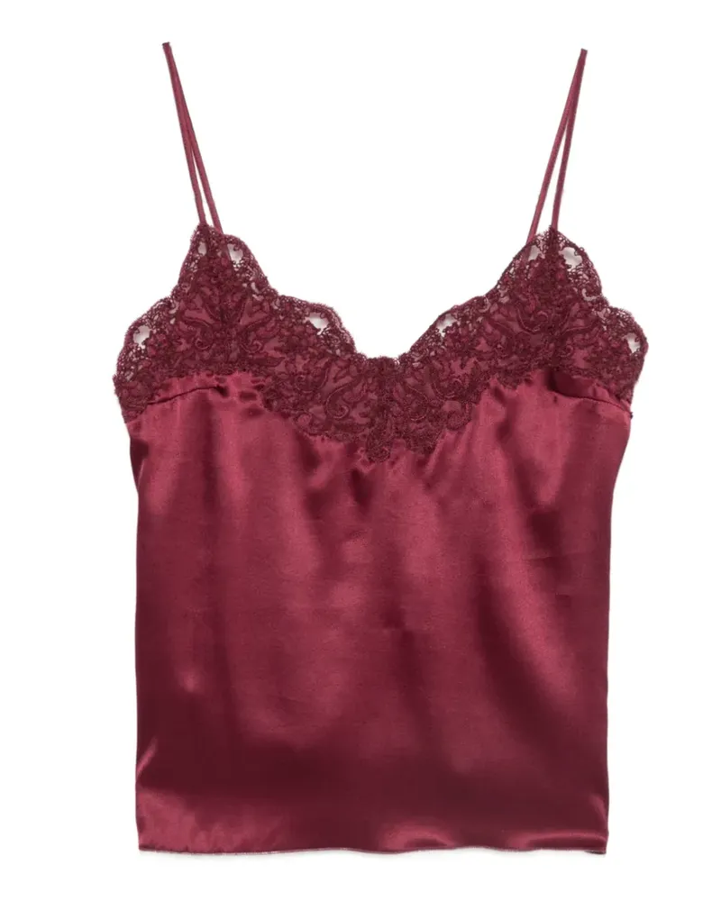 Ermanno Scervino Camisole-Top mit Spitzenbesatz - Rot Rot