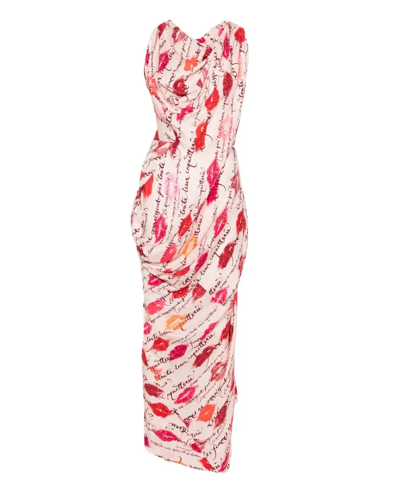 Vivienne Westwood Drapiertes Kleid mit Kuss-Print - Rosa Rosa