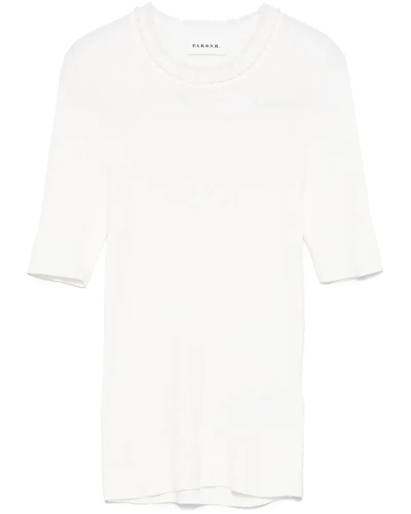 P.A.R.O.S.H. P.A.R.O H. Geripptes T-Shirt - Weiß Weiß
