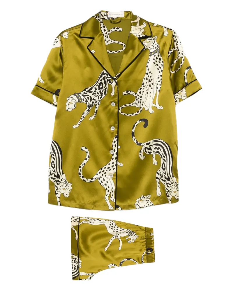 Olivia von Halle Ingo Chanson printed pyjama (set of two) - Grün Grün