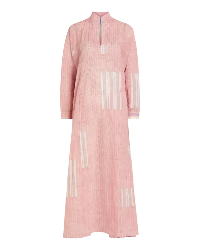 Thierry Colson Parvati Kaftan striped patchwork dress - Rosa Rosa