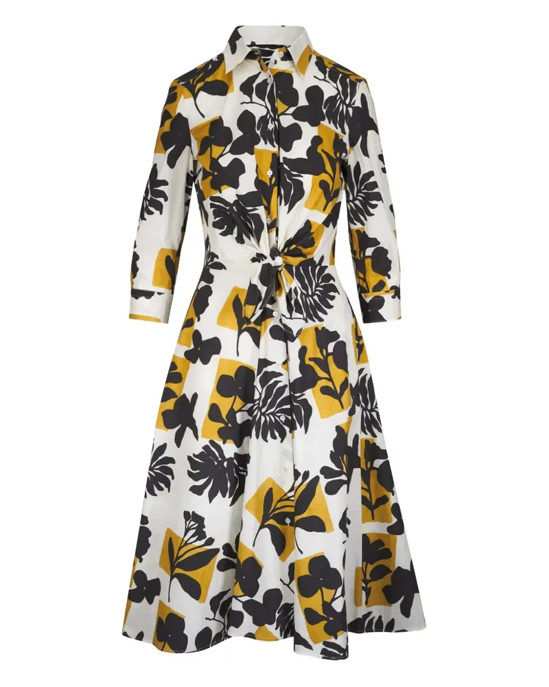 Sara Roka Hemdkleid mit Print - Weiß Weiß