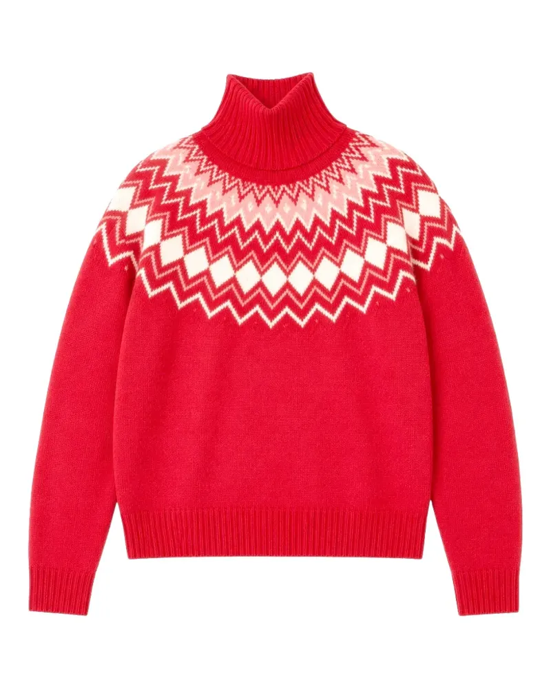 Chinti & Parker Rollkragenpullover mit Fair-Isle-Muster - Rot Rot