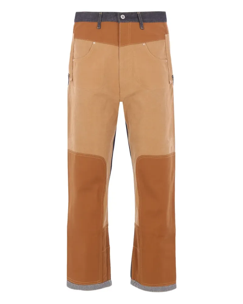 Junya Watanabe Jeans aus Canvas im Patchwork-Look - Braun Braun