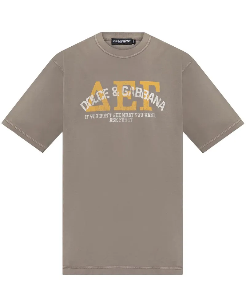 Dolce & Gabbana T-Shirt mit Logo-Print - Grau Grau