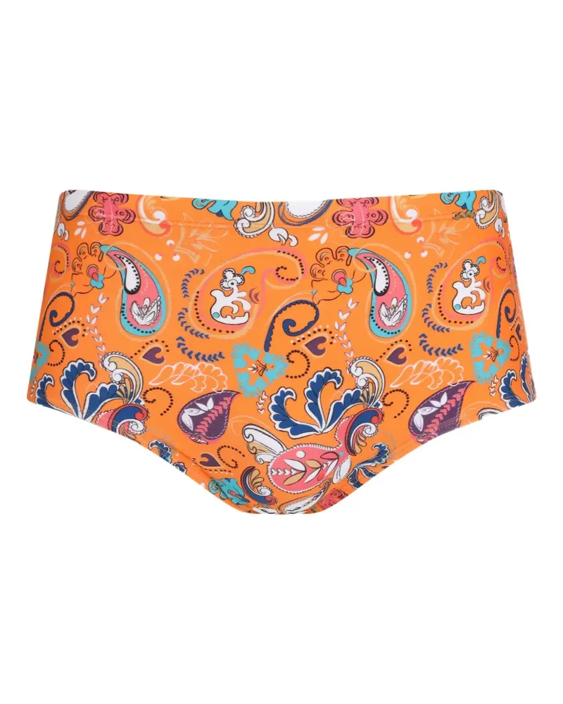Amir Slama Badeshorts mit Paisley-Print - Orange Orange