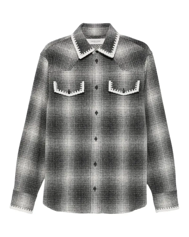 Golden Goose Journey check embroidered shirt - Grau Grau