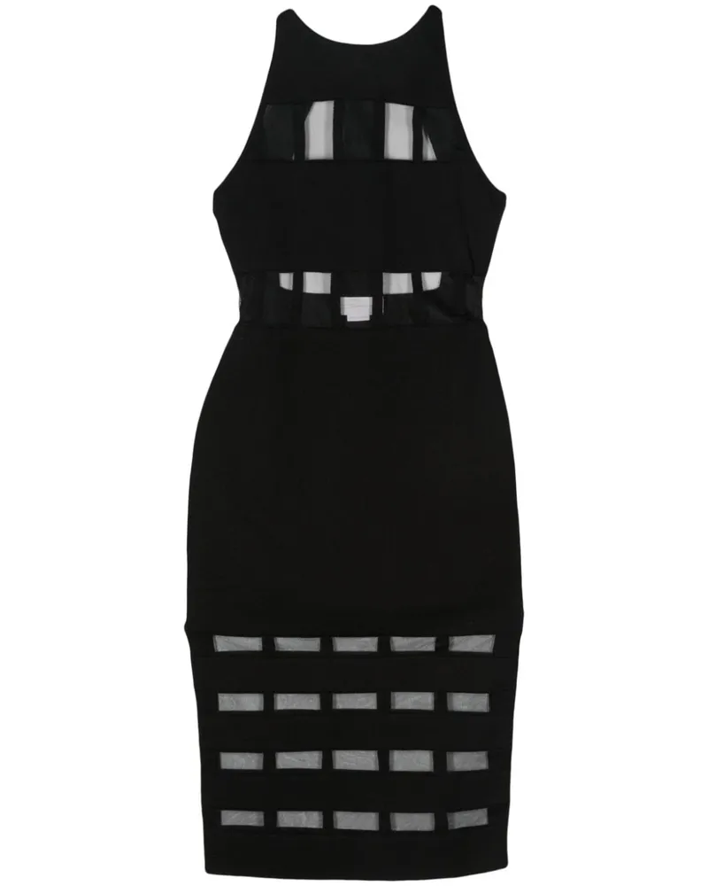 Genny Mittellanges Sheer-Kleid - Schwarz Schwarz