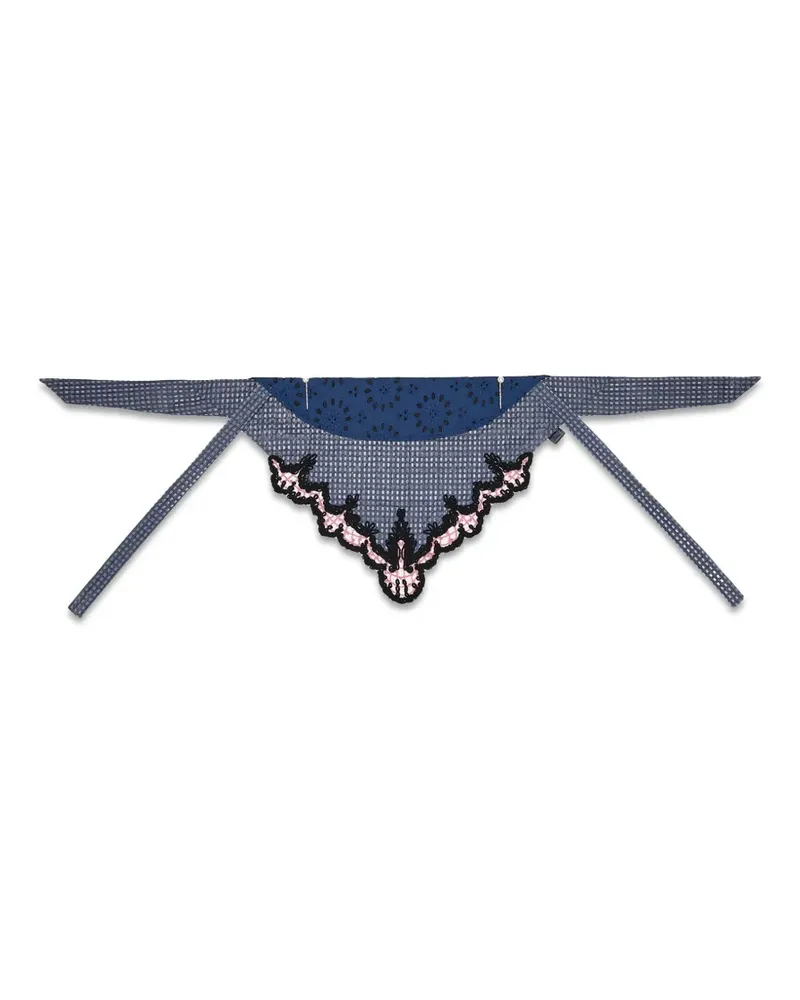 CA4LA lace-trimmed broderie-anglaise headscarf - Blau Blau