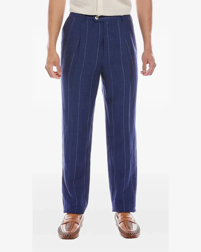 Brunello Cucinelli pinstripe pleated trousers - Blau Blau