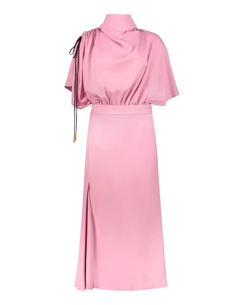 ELLERY draped-collar side-slit midi dress - Rosa Rosa