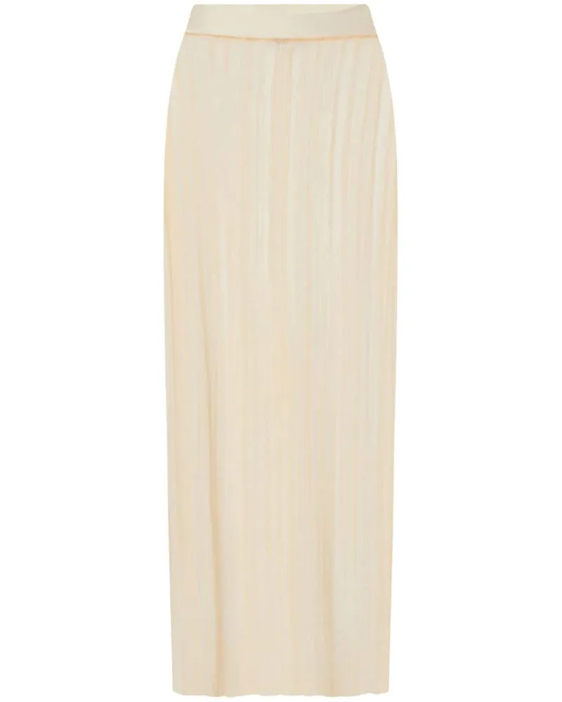 Rosetta Getty Semi-transparenter Plisseerock - Nude Nude