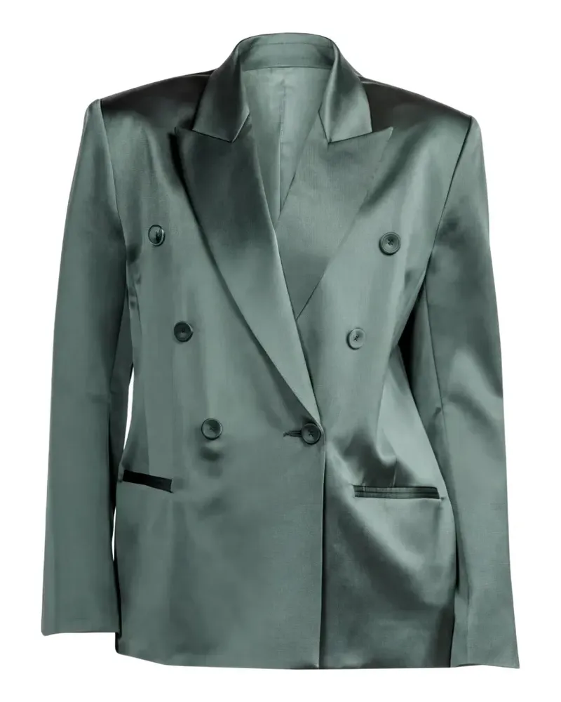 The Sei double-breasted satin blazer - Grün Grün