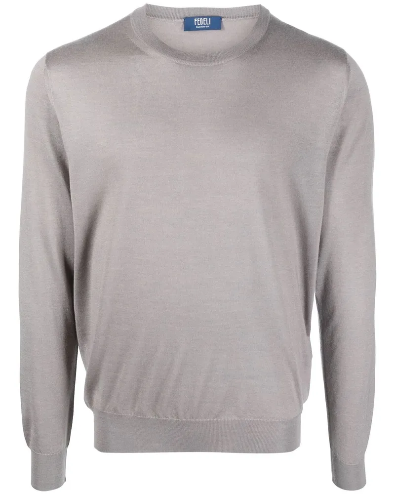 Fedeli Pullover mit rundem Ausschnitt - Grau Grau