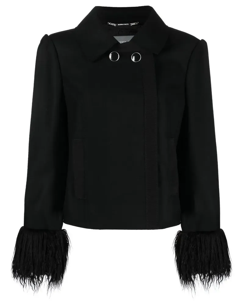 Alberta Ferretti Hemdjacke mit Fransen - Schwarz Schwarz