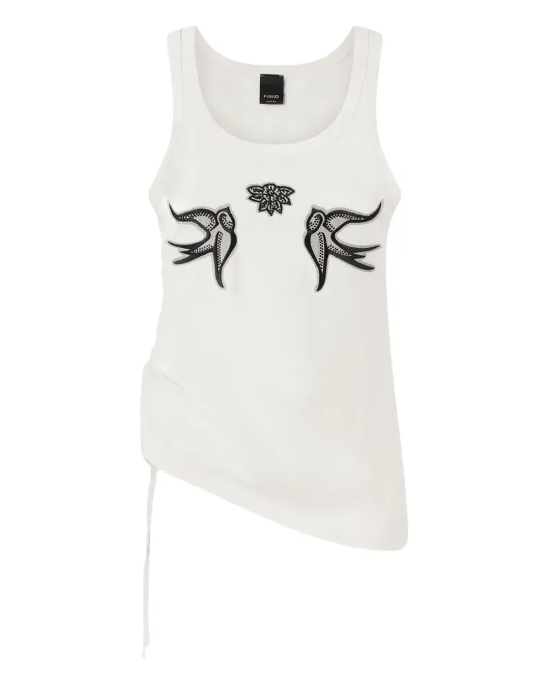Pinko Gerafftes Crocchetta Tanktop - Weiß Weiß