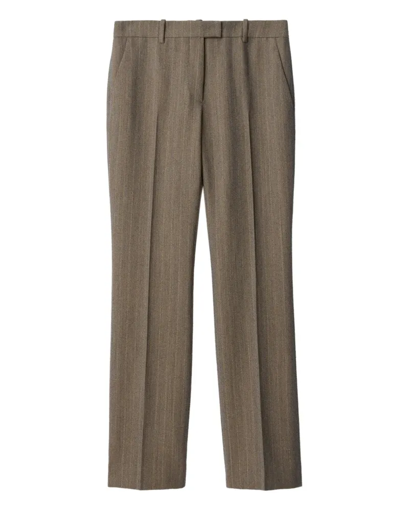 Burberry Gerade Hose mit Streifen - Grau Grau