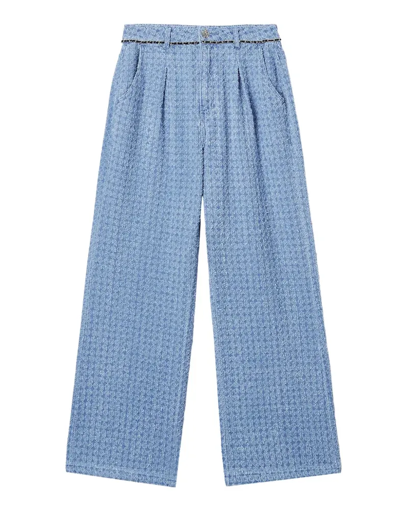 b+ab Strukturierte Tapered-Bundfaltenhose - Blau Blau