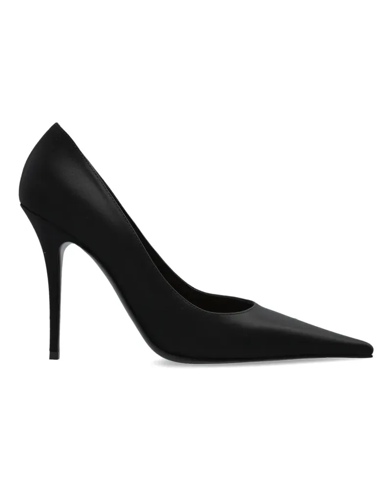 Amina Muaddi Barbara satin pumps - Schwarz Schwarz
