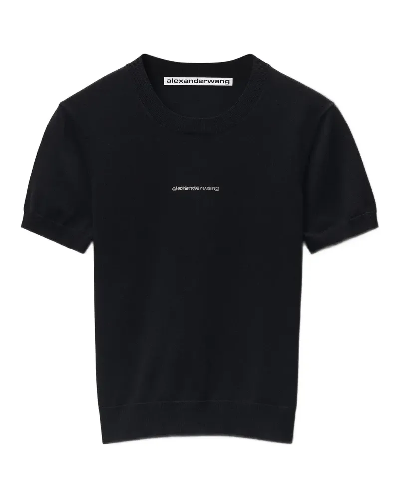 Alexander Wang T-Shirt mit schimmerndem Logo - Schwarz Schwarz
