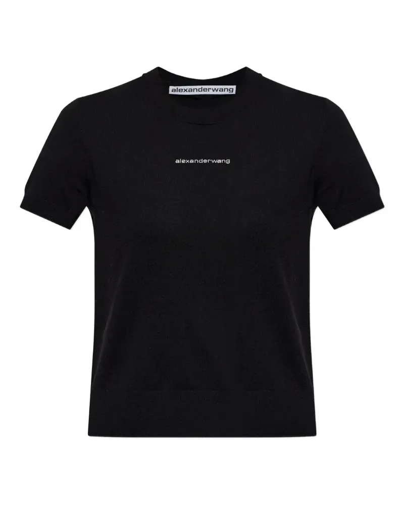 Alexander Wang T-Shirt mit schimmerndem Logo - Schwarz Schwarz