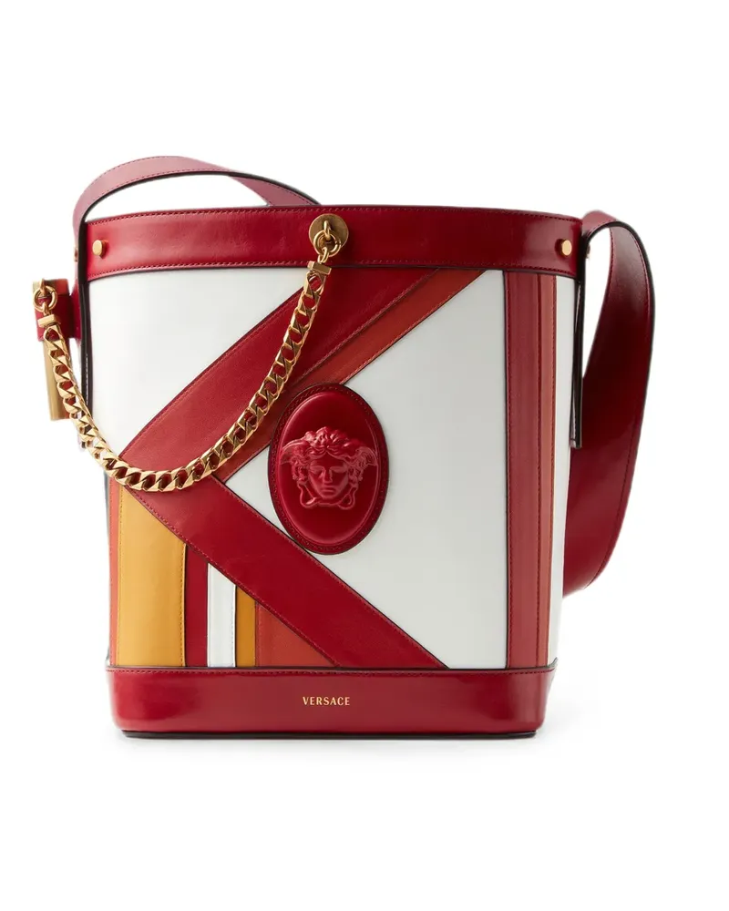 Versace Kleine Pivot Beuteltasche im Patchwork-Look - Rot Rot