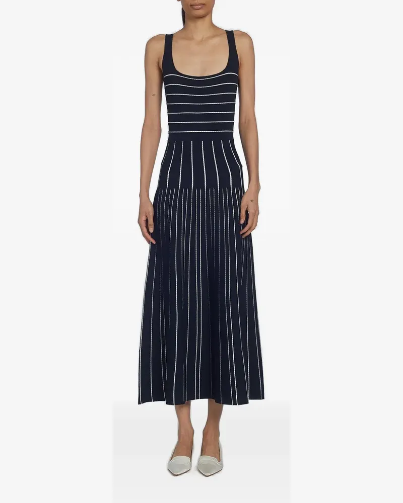 Adam Lippes Gestreiftes Gemma Kleid - Blau Blau