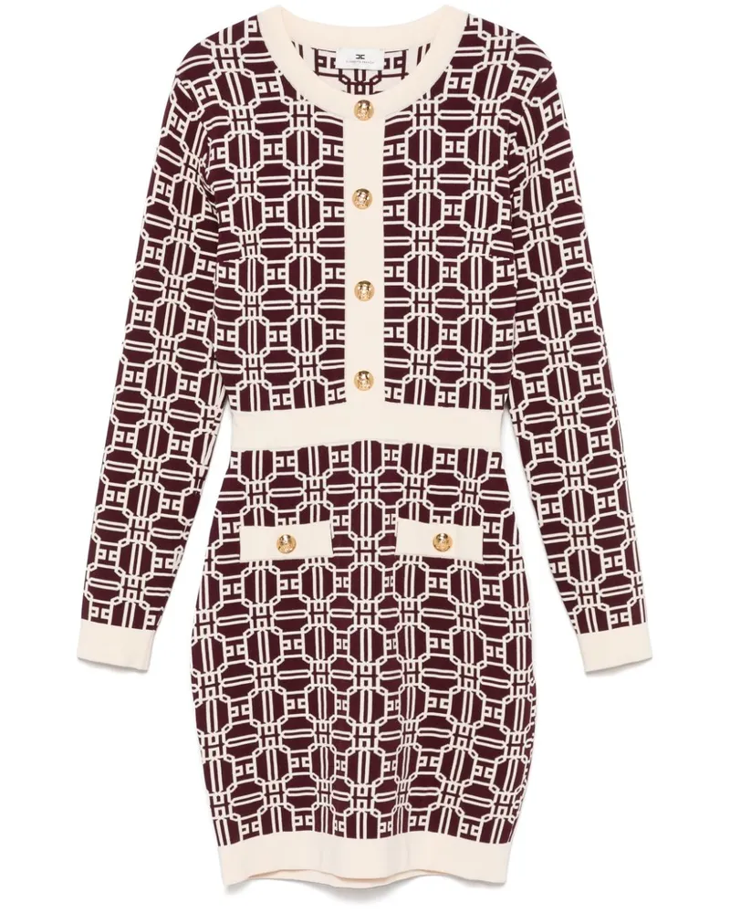 Elisabetta Franchi Minikleid aus Monogramm-Jacquard - Rot Rot
