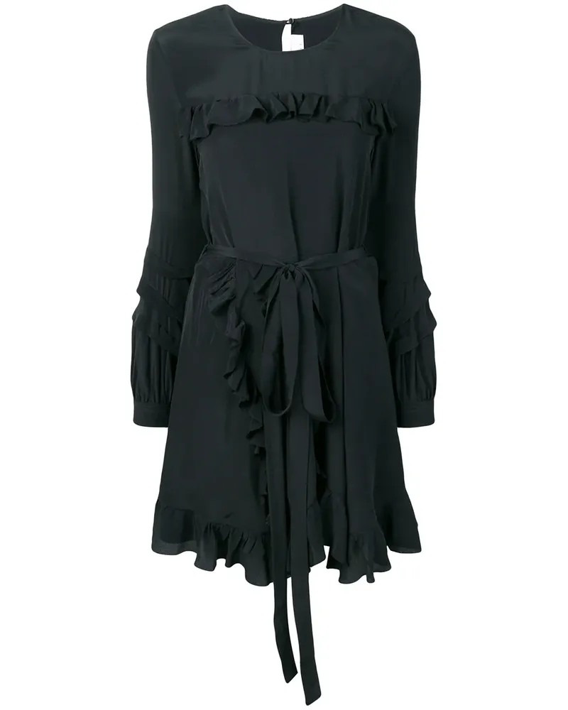IRO Kleid mit Rüschen - Schwarz Schwarz