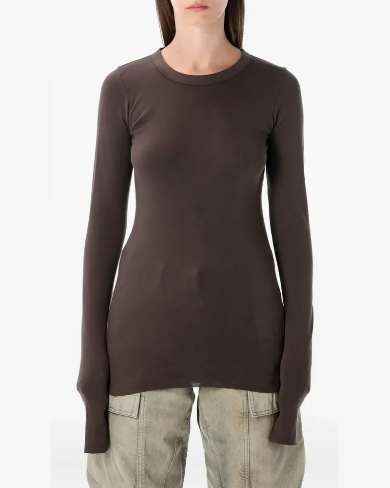 DRKSHDW by Rick Owens Geripptes Langarmshirt - Braun Braun