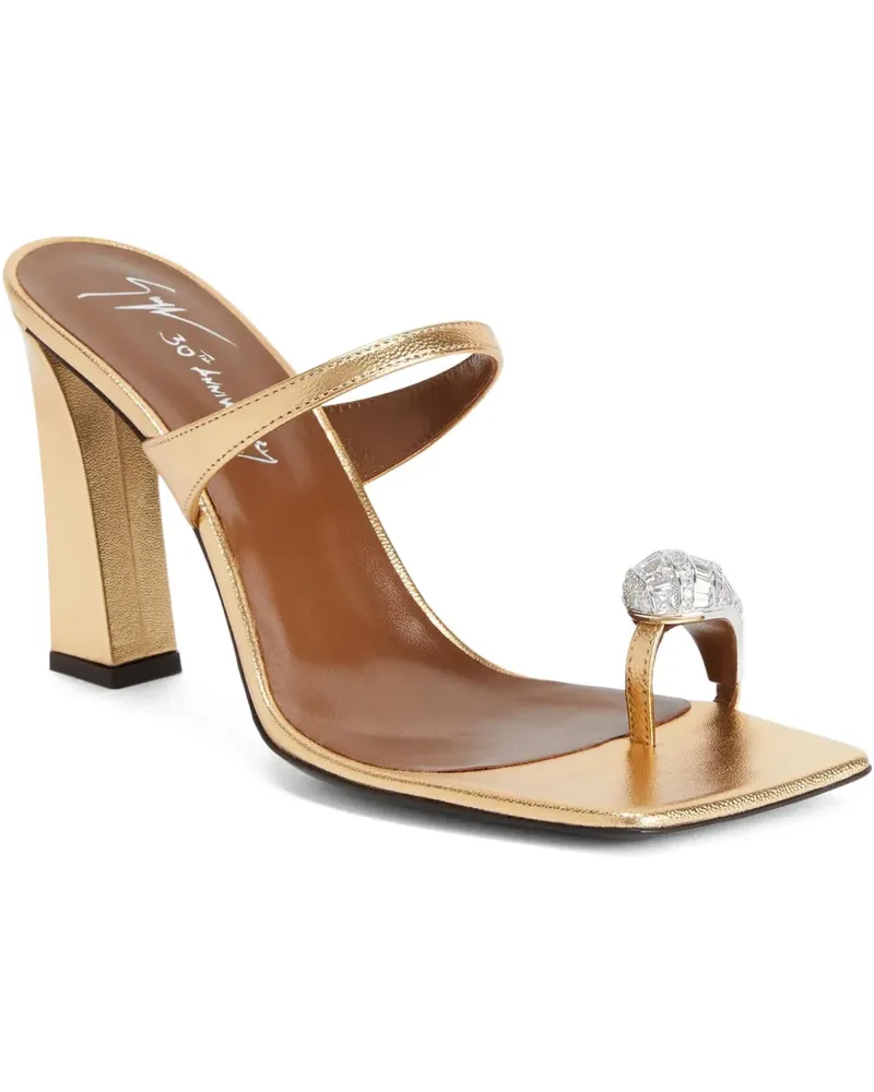Giuseppe Zanotti Icon Ring Sandalen mit Strass 90mm - Gold Gold